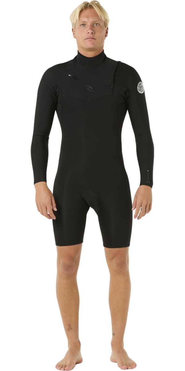2026 Rip Curl Mens Dawn Patrol 2mm Chest Zip Long Sleeve Shorty